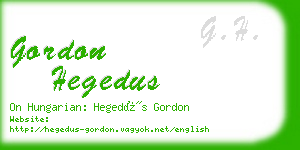 gordon hegedus business card